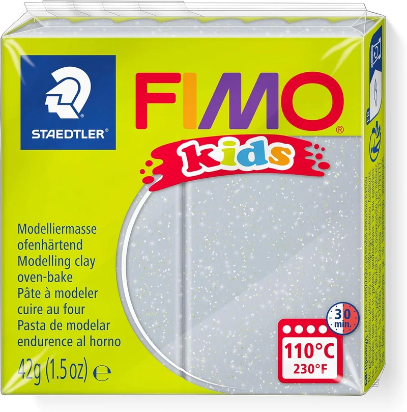 FIMO kids Modelliermasse Glitter Silber 42g