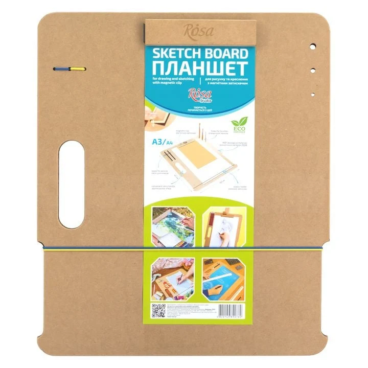 ROSA STUDIO Sketching Board with Magnetic Clip, A3 (40x47 cm), MDF