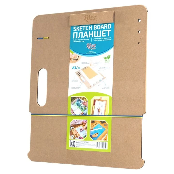 ROSA STUDIO Sketching Board with Magnetic Clip, A3 (40x47 cm), MDF