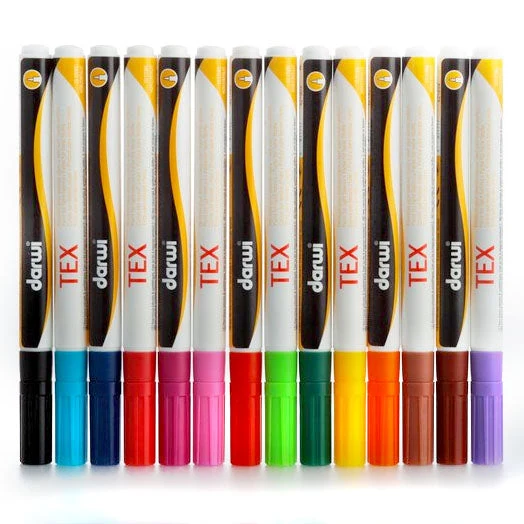 DARWI TEX Fine Fabric Paint Pens, 3 ml