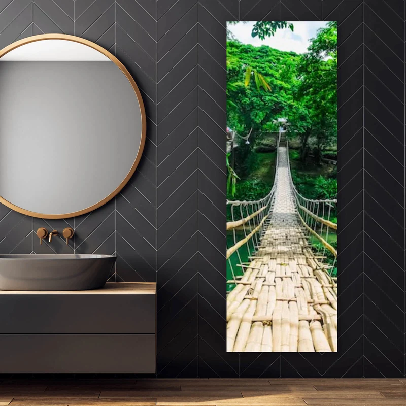 Poster Hängebrücke im Dschungel Panorama Hoch