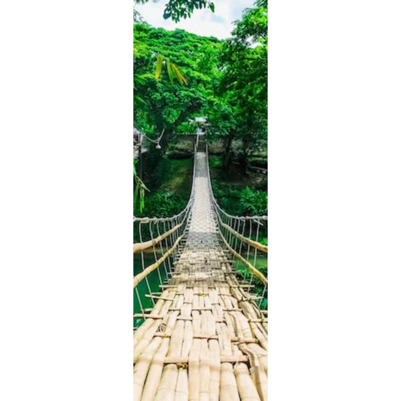 Poster Hängebrücke im Dschungel Panorama Hoch