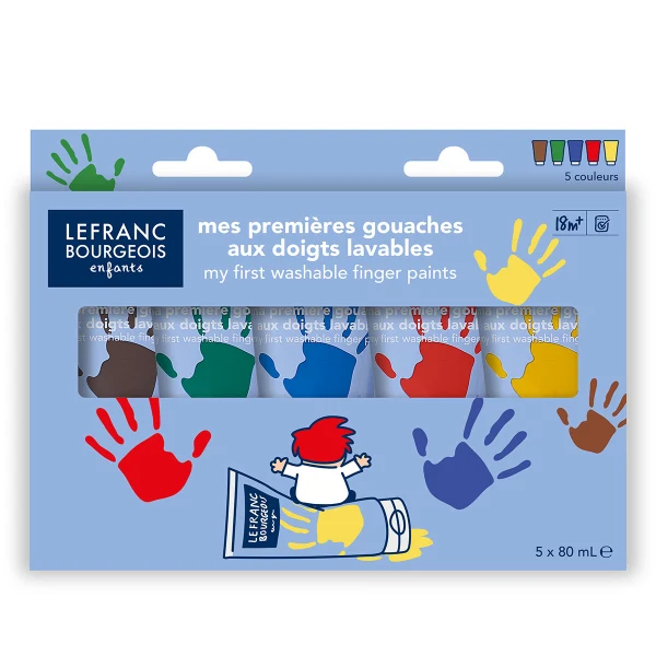 Color & Co - 5 x 80ml - Toddler Washable Finger Paints