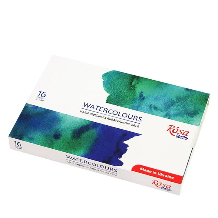 ROSA STUDIO Watercolor Set, 16 x 2.5 ml, Full Pans, Cardboard