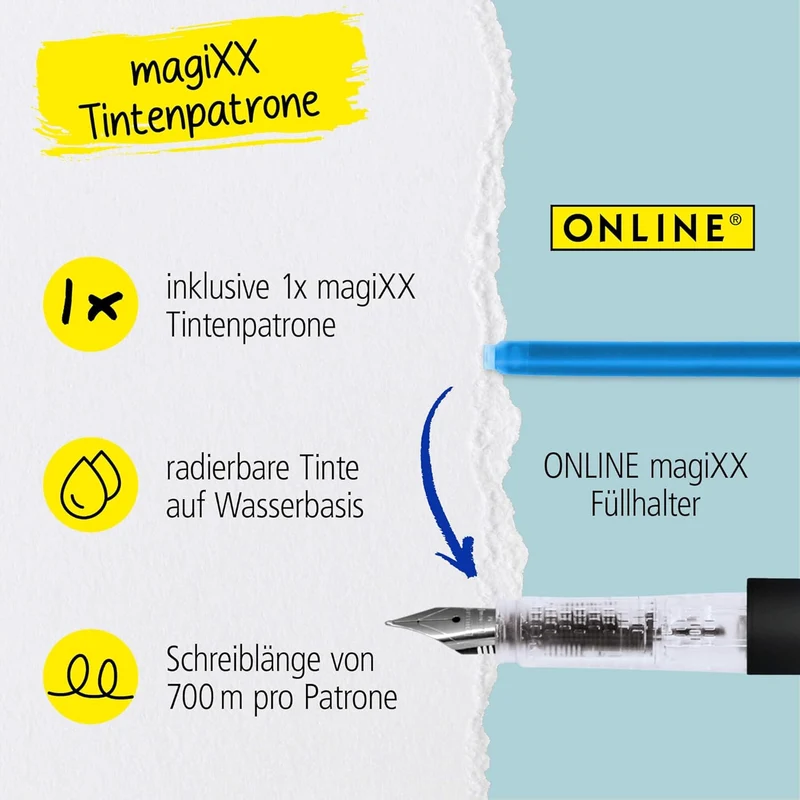 ONLINE Füllhalter MagiXX Turquoise - Schulfüller für Kinder