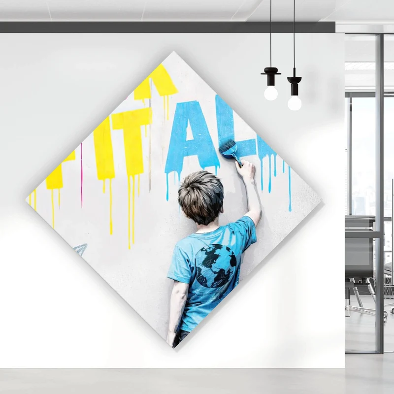 Spannrahmenbild Sick of it all Pop Art Raute