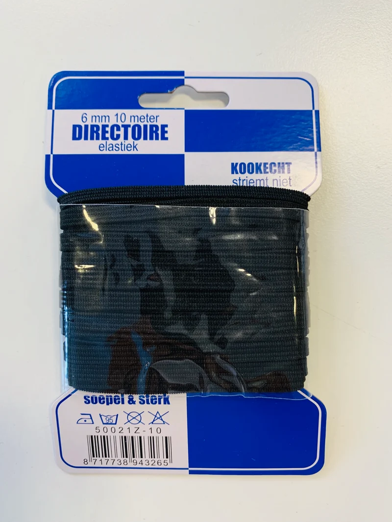 Flachgummi schwarz 6mm weich 10m