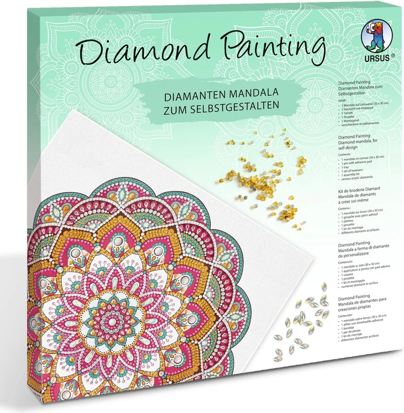 Diamond Painting Mandala Set 30x30cm - Funkelnde Wanddeko