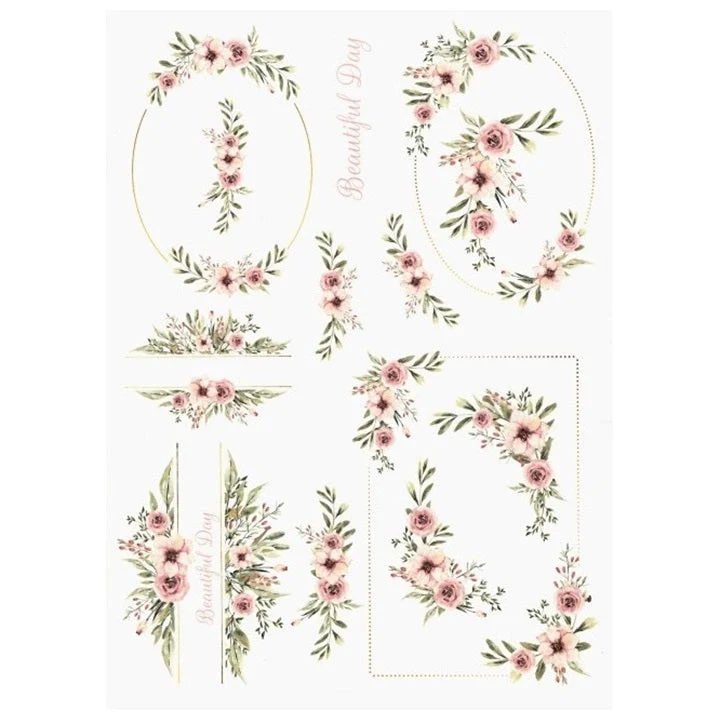 ITD Rice Paper A4 – Floral Frames 3