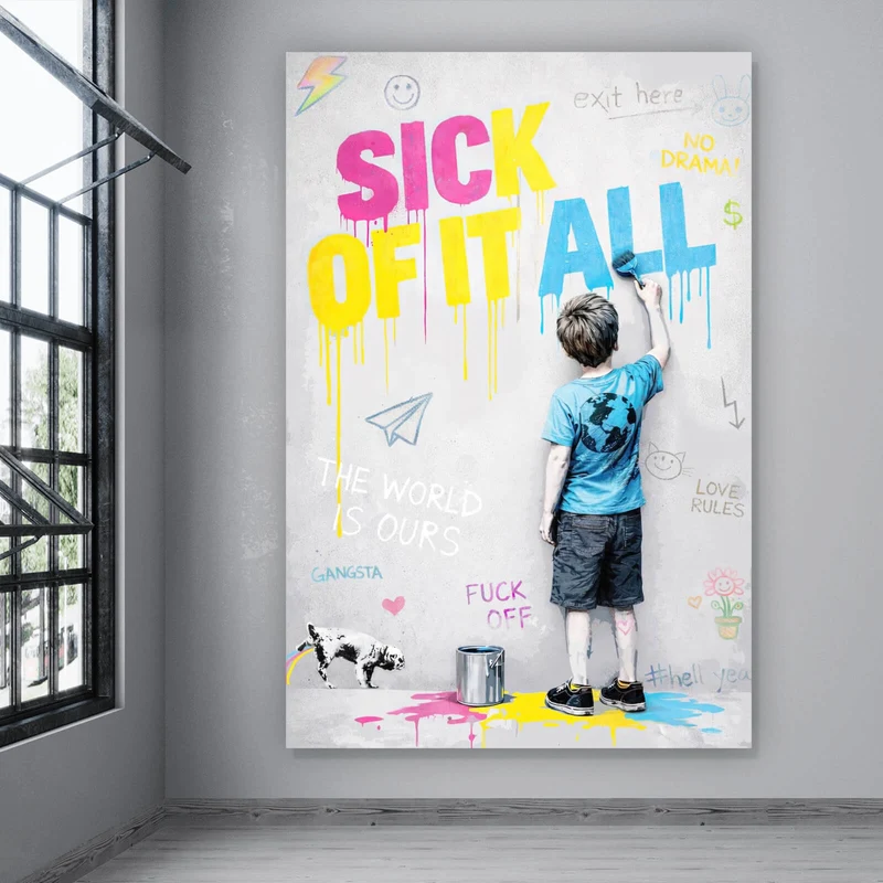 Acrylglasbild Sick of it all Pop Art Hochformat