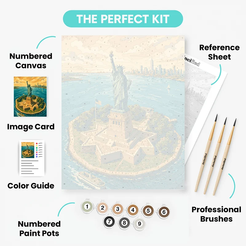 Liberty Island Aerial - Paint by Numbers Kit