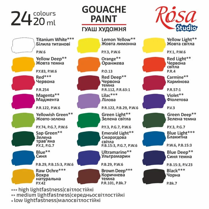 ROSA STUDIO Gouache Paint Set
