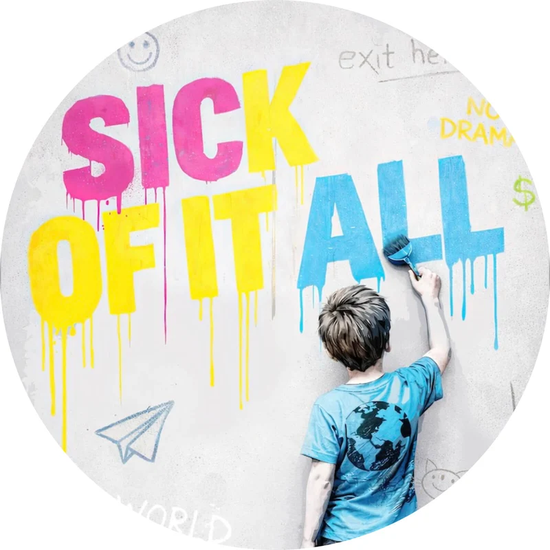 Aluminiumbild Sick of it all Pop Art Kreis