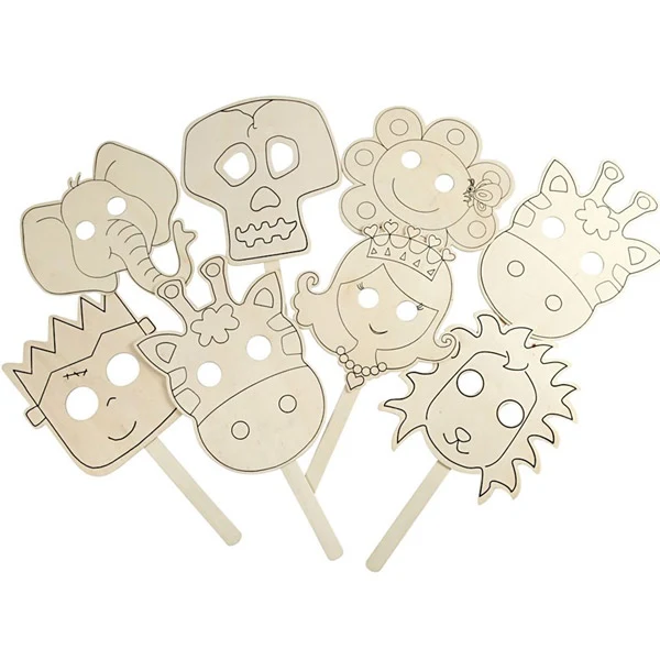 Create Craft - Wooden Masks 22x35cm 16 Asst. Plywood