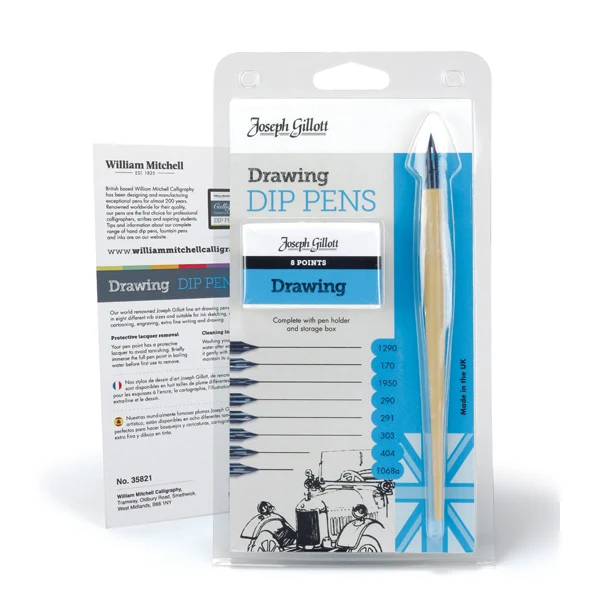 William Mitchell - Joseph Gillott Drawing Pens Set