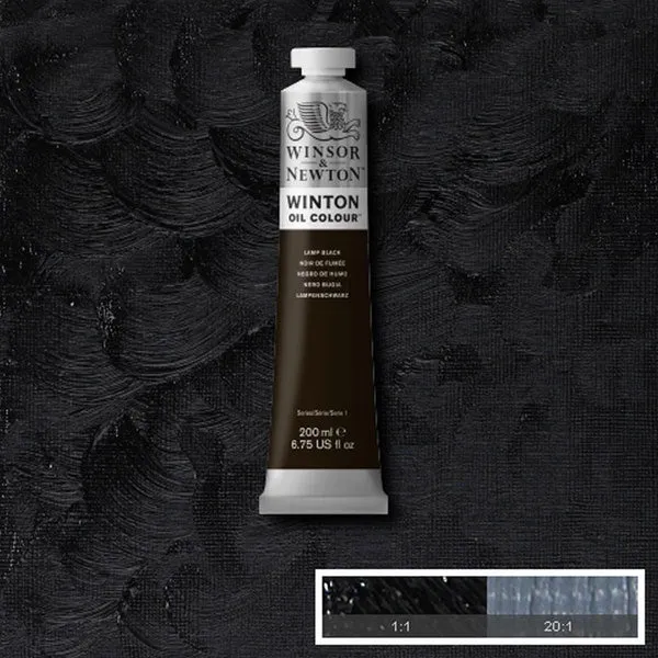 Winsor and Newton - Winton Oil Colour - 200ml - Lamp Black (25)