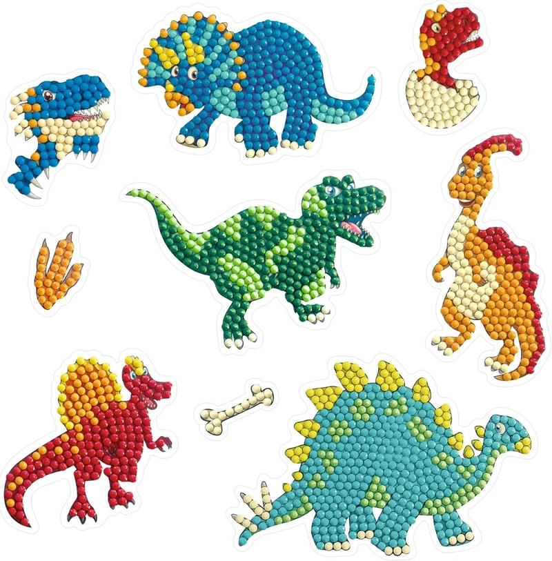 Diamond Painting Sticker Dinos - Kreatives Bastelset für Kinder