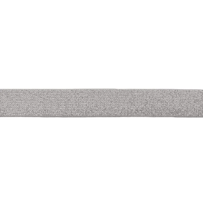 Gummiband Glitzer grau - 25mm