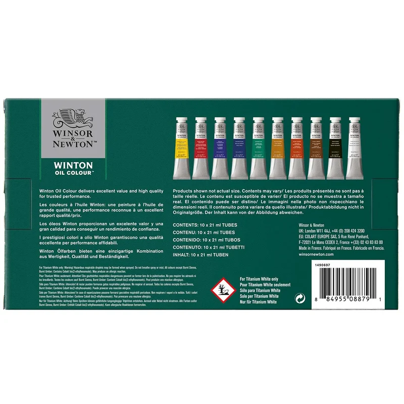 Winsor and Newton - Winton Oil Colour - 10 x 21ml Basic Set