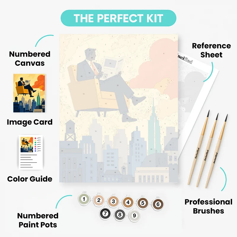Floating Above the City - Paint by Numbers Kit