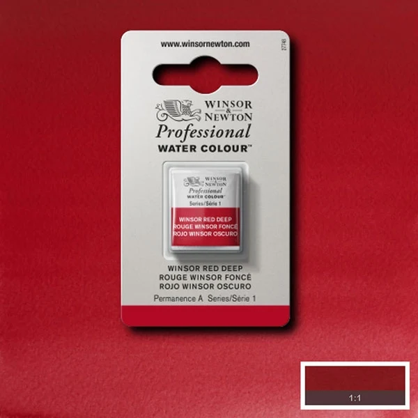 Winsor and Newton - Professional Artists' Watercolour Half Pan - HP - Winsor Red Deep