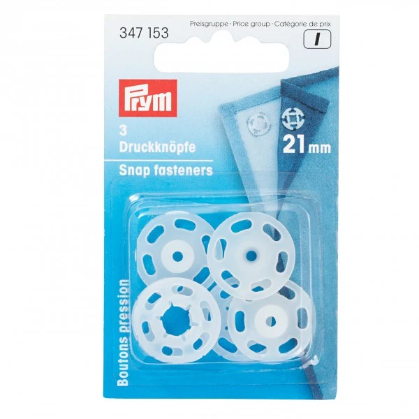 Prym Annäh-Druckknöpfe 21mm transparent