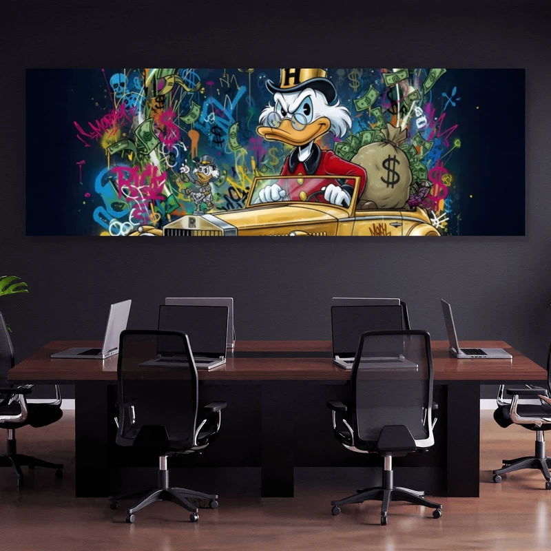 Poster Eindrucksvolle Ente in einem Luxusauto Panorama