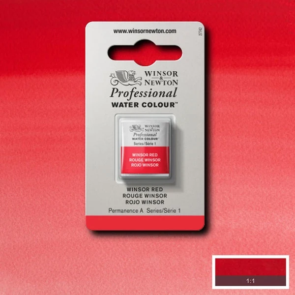 Winsor and Newton - Professional Artists' Watercolour Half Pan - HP - Winsor Red