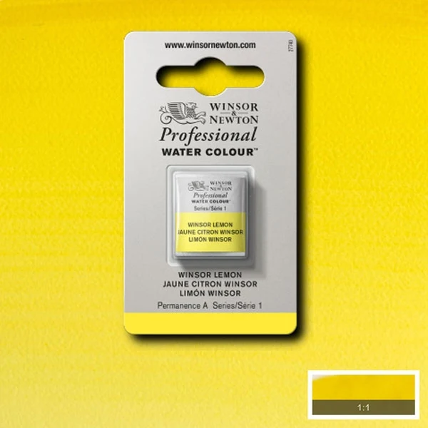 Winsor and Newton - Professional Artists' Watercolour Half Pan - HP - Winsor Lemon