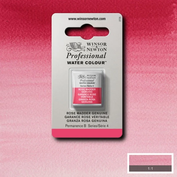 Winsor and Newton - Professional Artists' Watercolour Half Pan - HP - Rose Madder Genuine