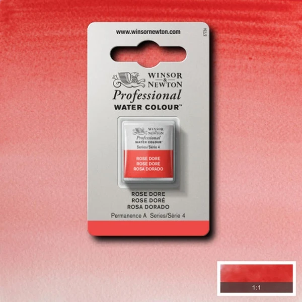 Winsor and Newton - Professional Artists' Watercolour Half Pan - HP - Rose Dore