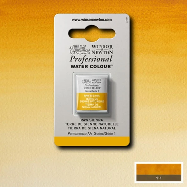Winsor and Newton - Professional Artists' Watercolour Half Pan - HP - Raw Sienna