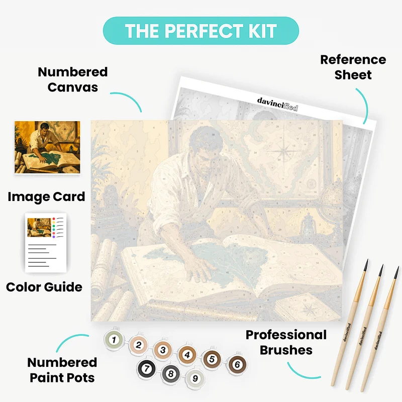 Explorer With Atlas - Paint by Numbers Kit