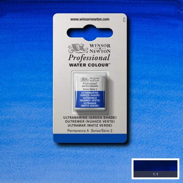 Winsor and Newton - Professional Artists' Watercolour Half Pan - HP - Ultramarine Green Shade