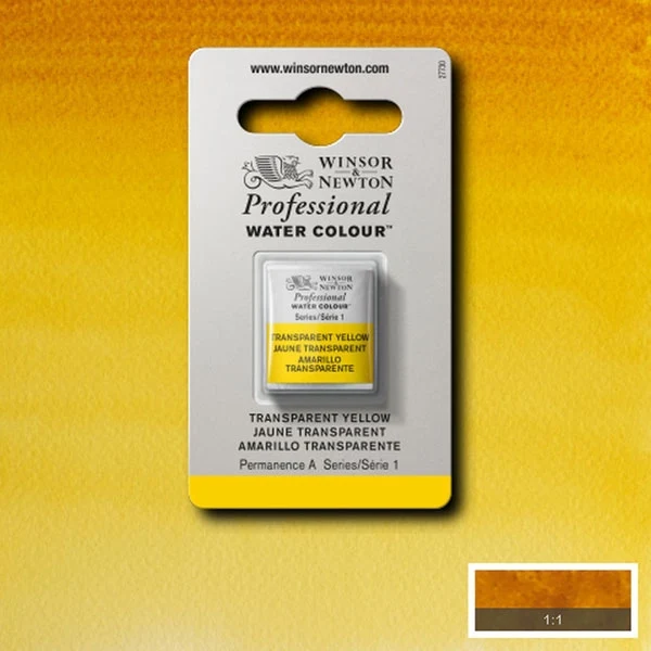 Winsor and Newton - Professional Artists' Watercolour Half Pan - HP - Transparent Yellow