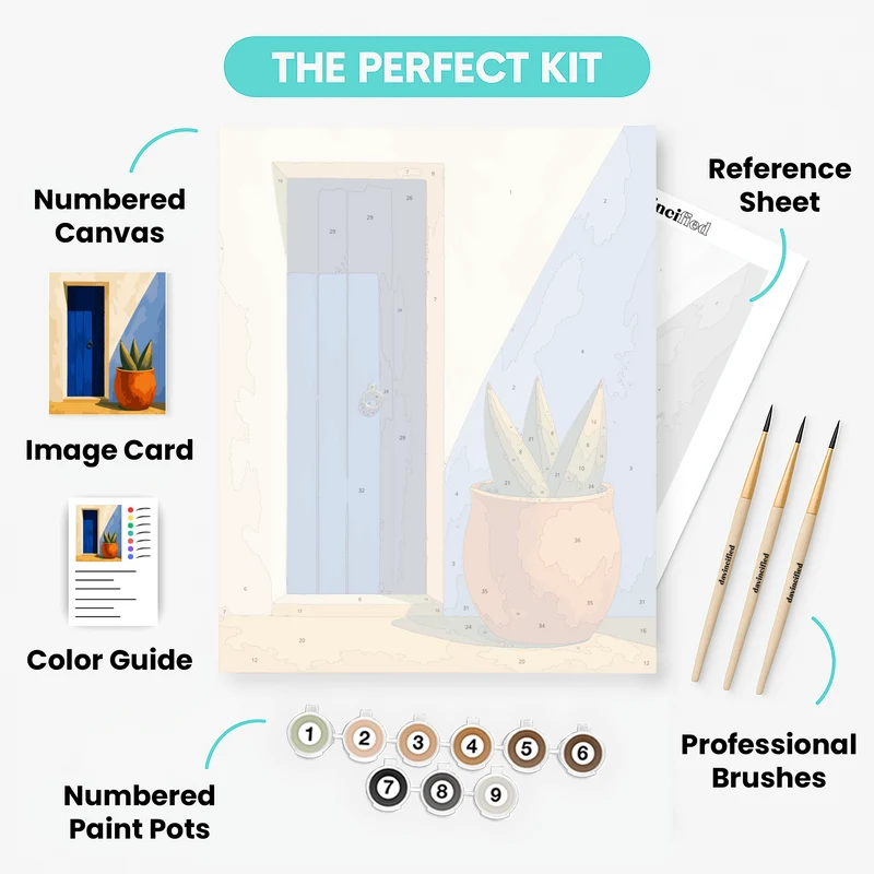 Blue Door Courtyard - Paint by Numbers Kit