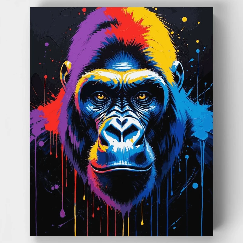 Neon Gorilla Street Art - Paint by Numbers Kit