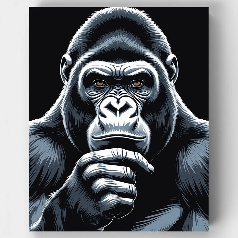 Thoughtful Gorilla - Paint by Numbers Kit