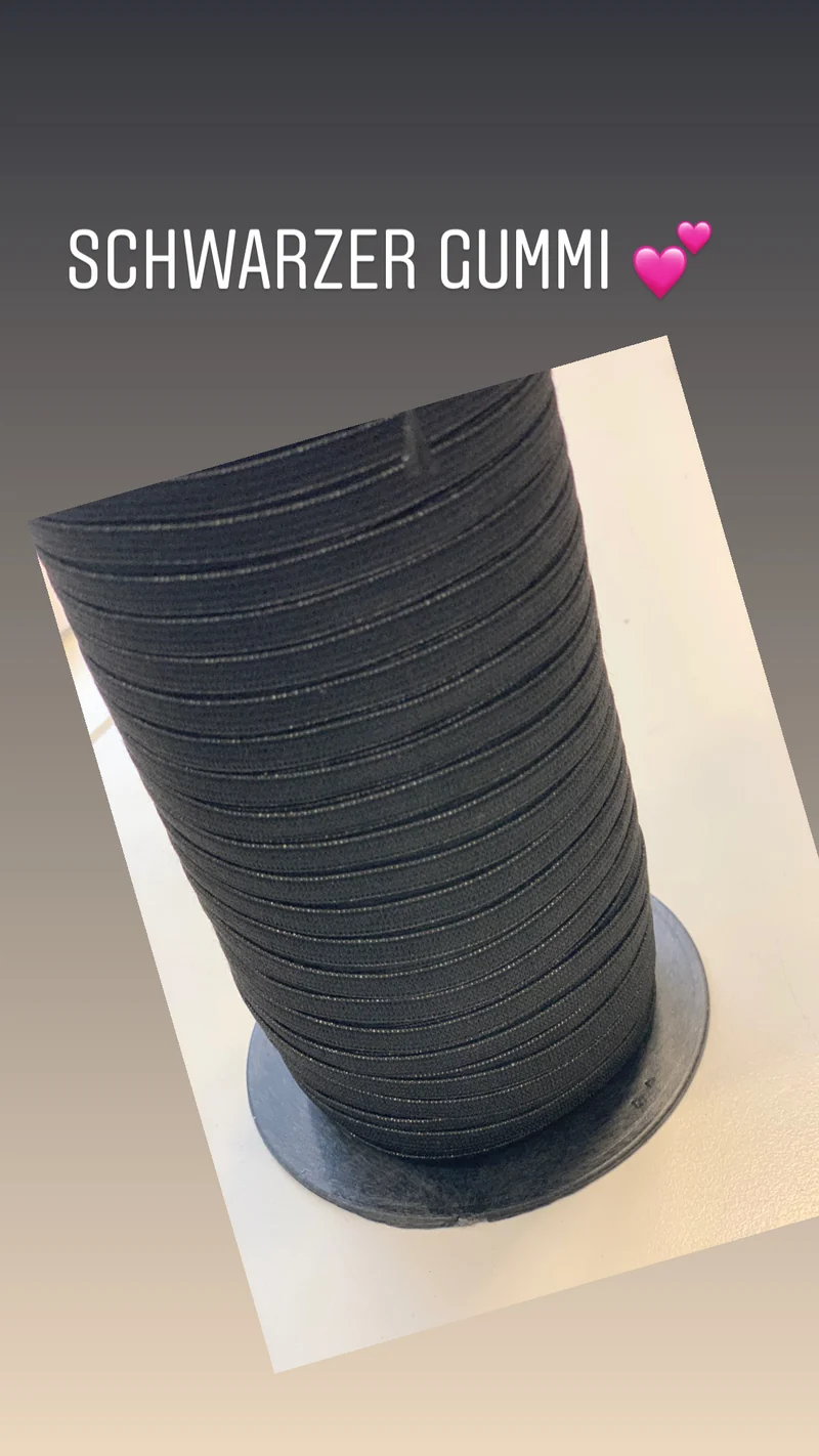 Flachgummi schwarz 5mm sehr weich 10m