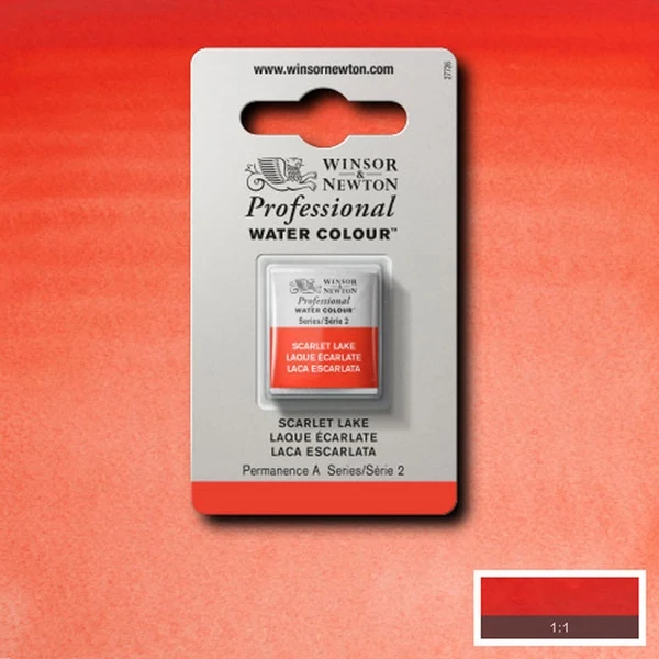 Winsor and Newton - Professional Artists' Watercolour Half Pan - HP - Scarlet Lake