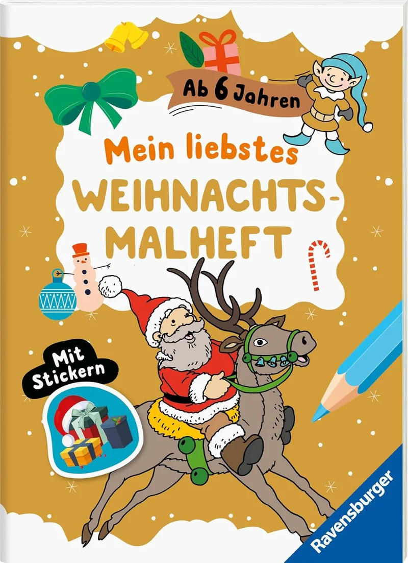 Weihnachtsmalheft ab 6 - 24 Motive & Sticker | Ravensburger