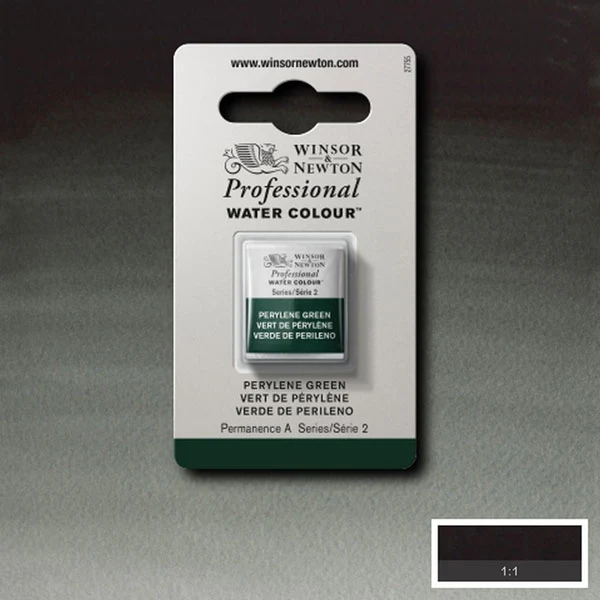 Winsor and Newton - Professional Artists' Watercolour Half Pan - HP - Perylene Green
