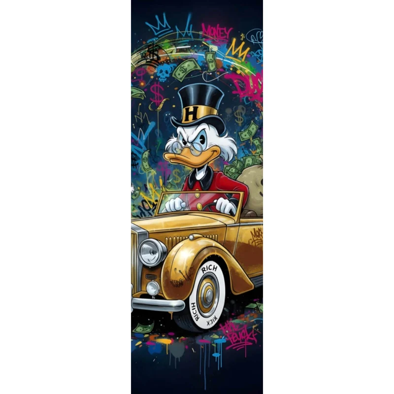 Poster Eindrucksvolle Ente in einem Luxusauto Panorama Hoch