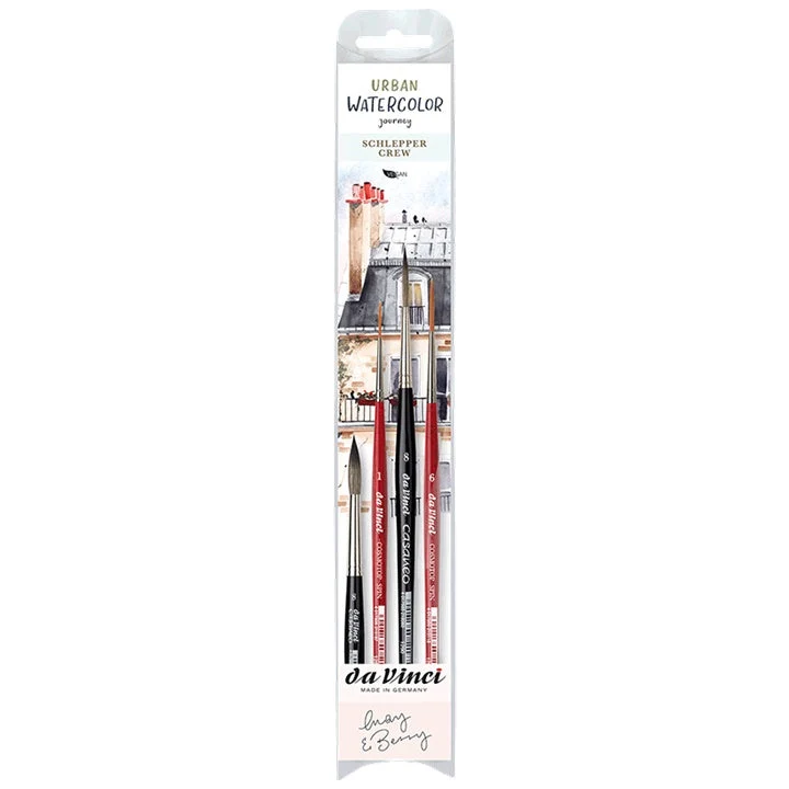 da Vinci Urban Watercolor Schlapper Vegan Brush Set of 4