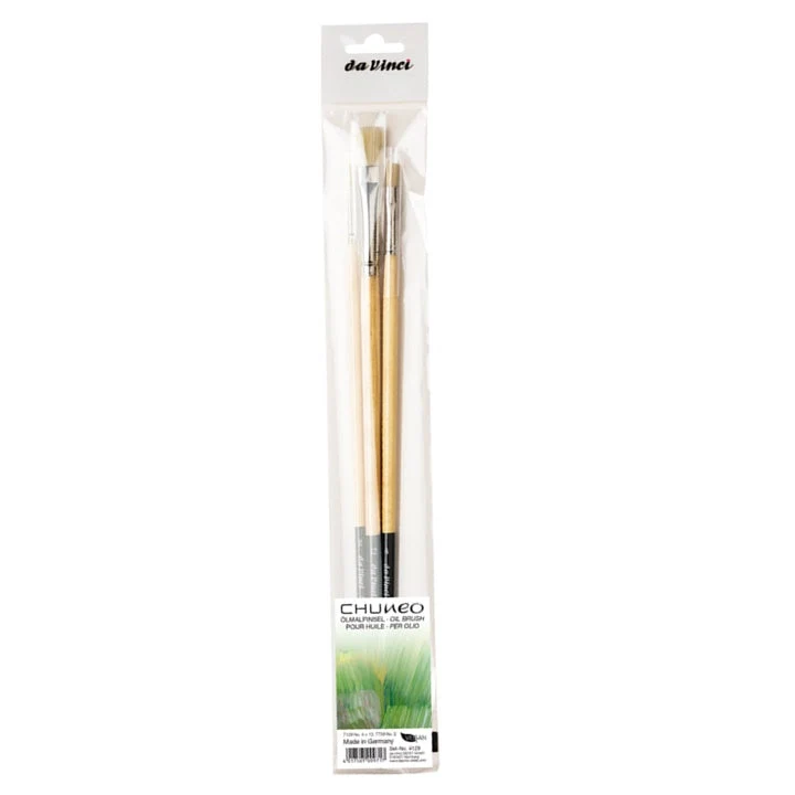 da Vinci Vegan Brush Set Chuneo 4129 for Oil Paints, Set of 3