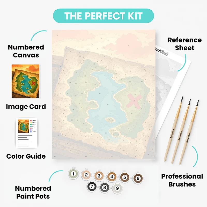 Treasure Island Map - Paint by Numbers Kit