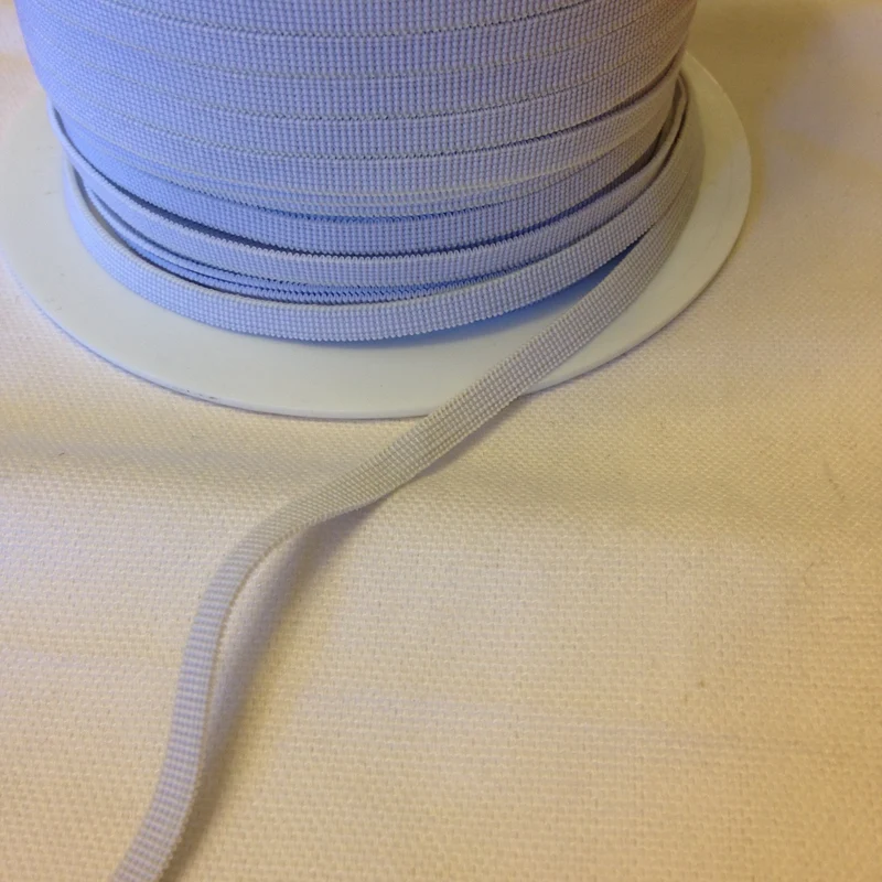Flachgummi weiß 6mm breit 10m