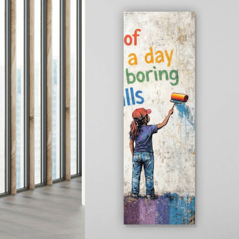 Aluminiumbild gebürstet Motivierendes Pop Art Panorama Hoch