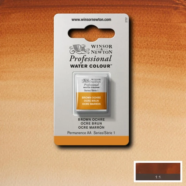 Winsor and Newton - Professional Artists' Watercolour Half Pan - HP - Brown Ochre