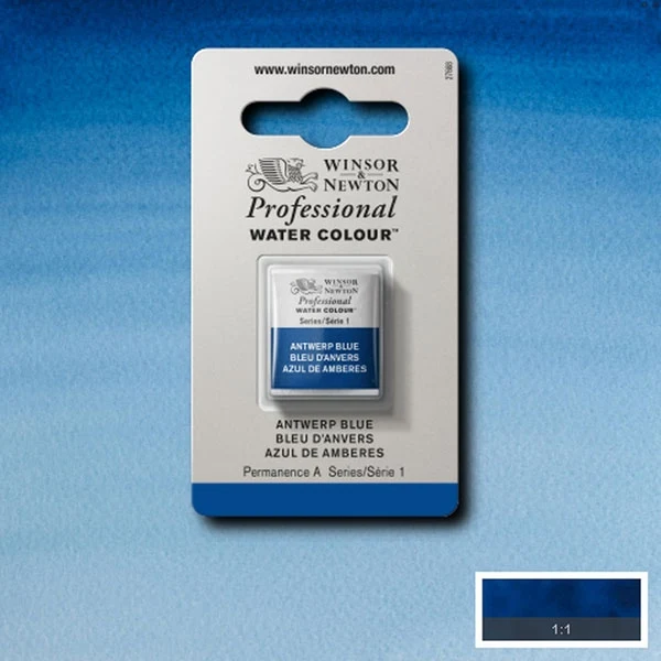 Winsor and Newton - Professional Artists' Watercolour Half Pan - HP - Antwerp Blue